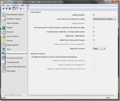 Adobe Customization Wizard